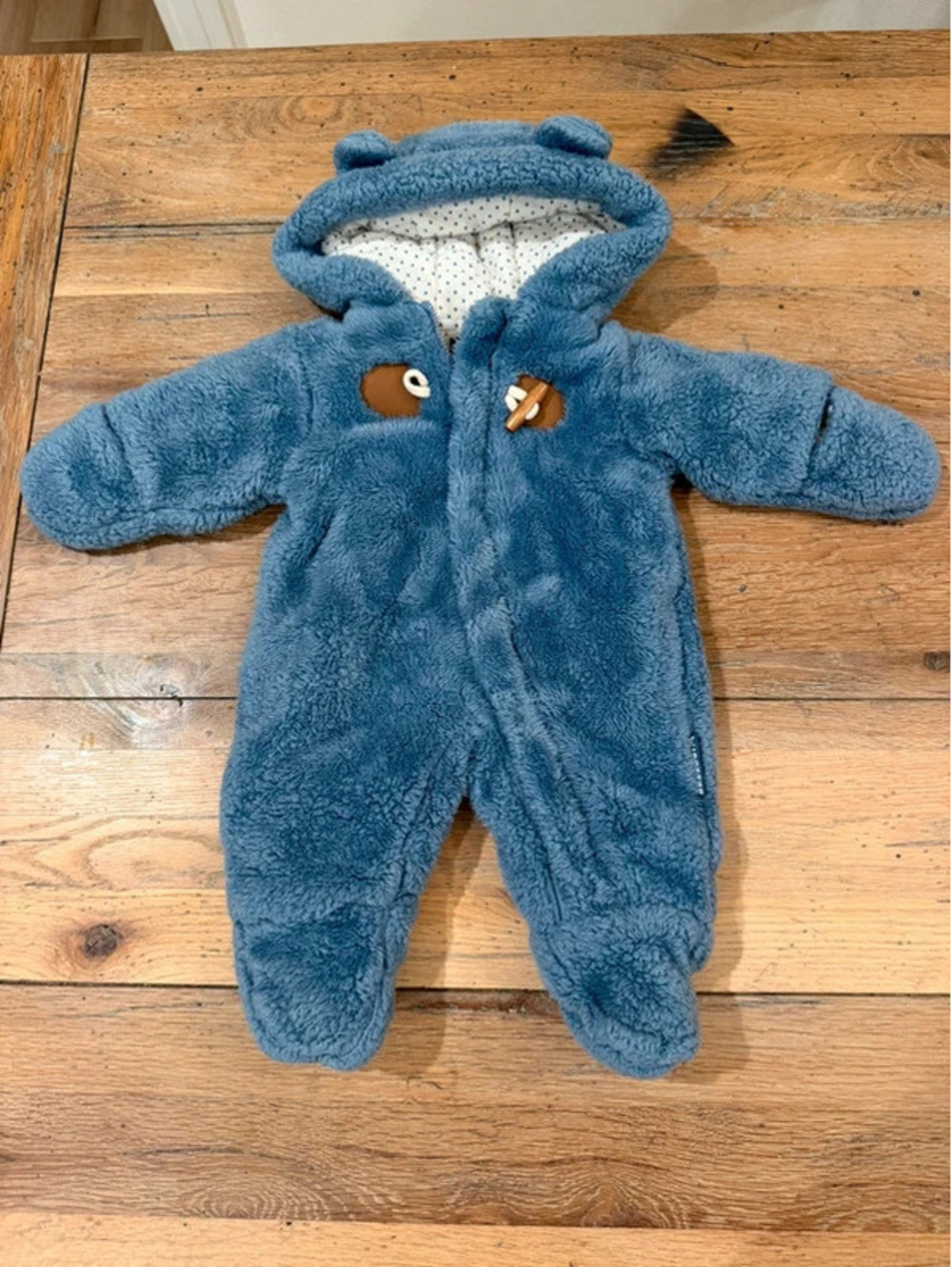 Wippette Sherpa Toggle Pram jumpsuit size 0-3 months